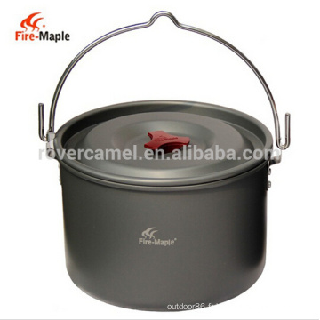 Feu d’érable FMC-212 ultra-léger Outdoor Camping Pot aluminium pendre Pot pendant 4-5 personnes 5L cuisson casseroles Set